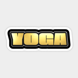 Shiny black and Gold YOGA word ver5 Sticker